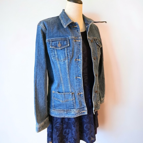 Eddie Bauer jeans jacket mid wash, XL - Picture 2 of 9